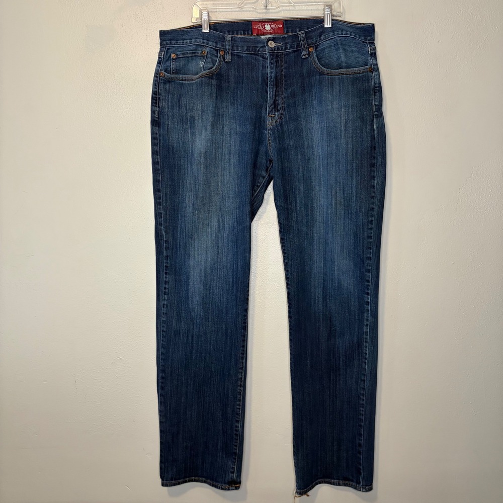 Lucky Brand 361 Vintage Straight Mens Jeans 38x34 Blue Denim 7MC1017